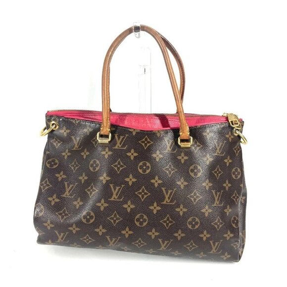 LOUIS VUITTON M40466 Monogram Pallas Hand Bag Tote Bag Brown/Pink Based - Picture 1 of 16